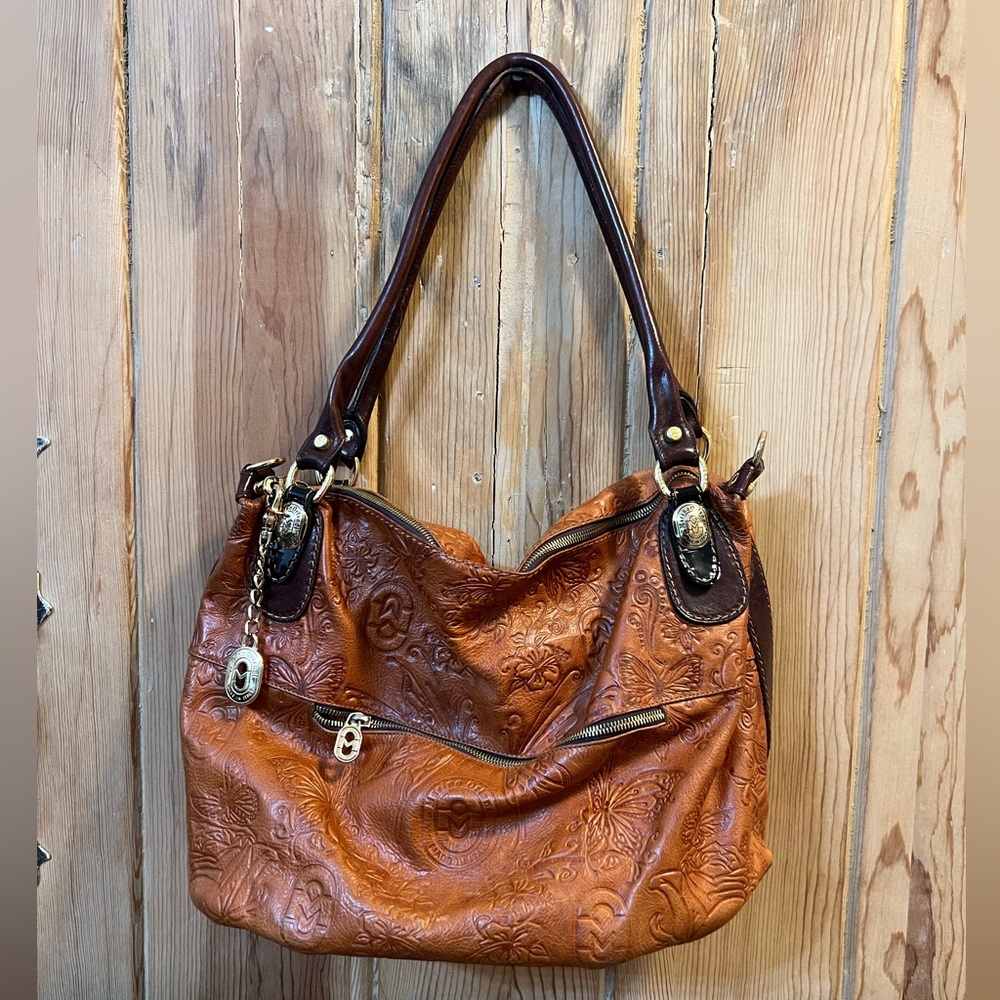 COPY - Marino Orlandi embossed leather handbag, made in Italy